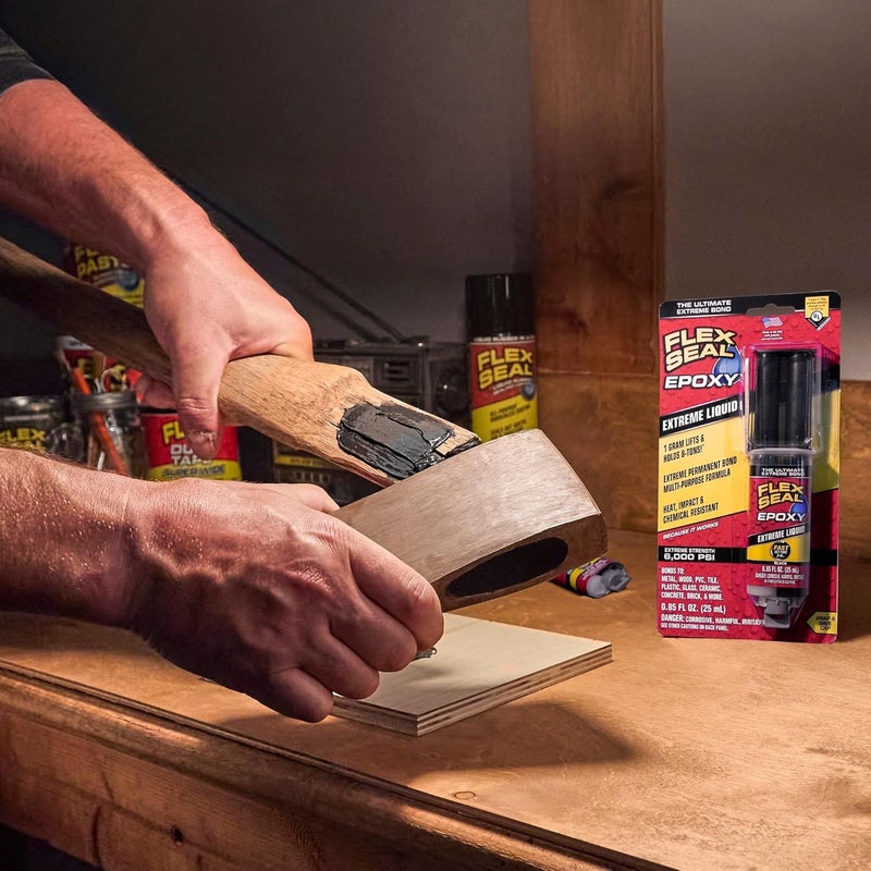 Flex Seal إيبوكسي، سائل شديد، متعدد الاستخدامات، متين، دائم، محكم، رابطة تدوم طويلاً، للإصلاحات في السيارات، البحرية، السباكة، المنزل، والأدوات، يجف باللون الأسود، 0.85 أونصة (25 مل) حقنة - Image 4
